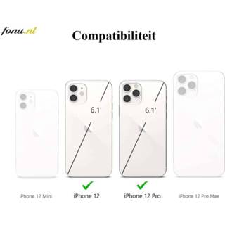 👉 Zwart siliconen FONU Backcover Hoesje Met Koord iPhone 12 / Pro - 7423654448494