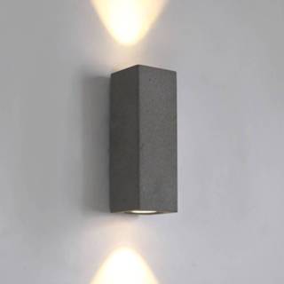 👉 Buitenwandlamp grijs beton warmwit a+ Arcchio LED buiten wandlamp Leiylen, hoekig