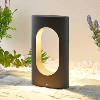 👉 Donkergrijs drukgegoten aluminium warmwit Lucande Fenti LED sokkellamp