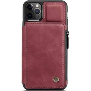 👉 Kaart houder rood CaseMe Backcover Hoesje met Kaarthouders iPhone 11 Pro - 7423654582501