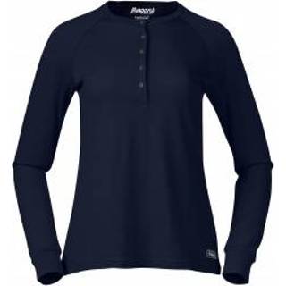 👉 Bergans - Women's Lysebu Wool Henley - Longsleeve maat XL, zwart