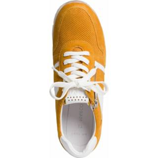 Sneakers saffron comb materiaalmix van textiel geel Removable Zool Marco Tozzi Sneaker 4059255627414