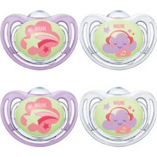 👉 Speen silicoon meisjes NUK Fopspenen Gratis style Night Gr. 3 Siliconenmeisje 2 x Set van