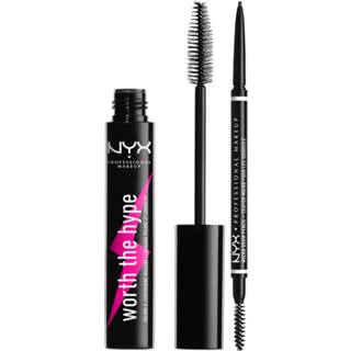 👉 Pencil vrouwen zwart NYX Professional Makeup Micro Eyebrow and Black Volumizing Mascara Duo