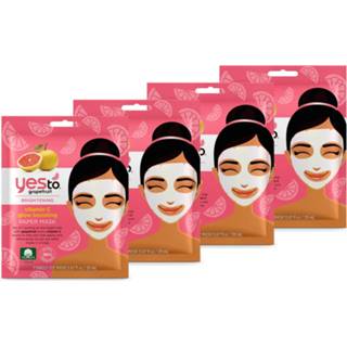 👉 Vitamine vrouwen Yes to Grapefruit Vitamin C Glow Boosting Single Use Mask (Pack of 4)