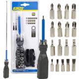 👉 Schroevendraaier Kinzo Multi-bit - Inclusief Bits en Doppen 20 Delig 8711252793610