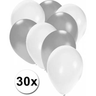 👉 Ballon zilver wit 30x ballonnen en