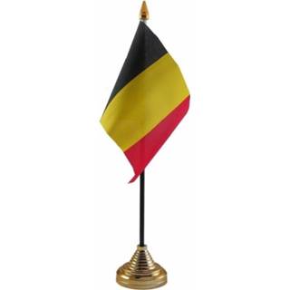 👉 Vlag multi polyester Belgie staande mini 10 x 15 cm