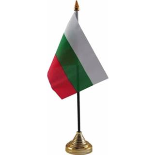 👉 Vlag multi polyester Bulgarije staande mini 10 x 15 cm