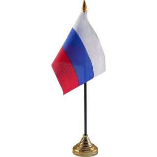 👉 Vlag multi polyester Rusland staande mini 10 x 15 cm