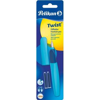 👉 Vulpen blauw Pelikan Twist blauw/lichtblauw + 2 buisjes 4012700923448