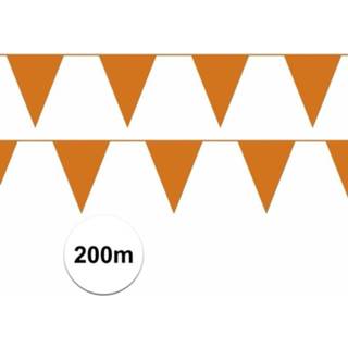 👉 Vlaggenlijn oranje kunststof Feestartikelen vlaggenlijnen 200 meter