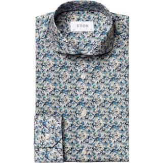 👉 Overhemd unisex blauw Slim fit