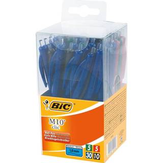 👉 Balpen Bic M10 Clic, doos met 50 stuks in geassorteerde kleuren 5410168120918