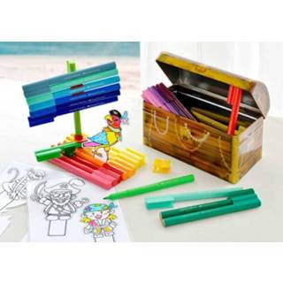 👉 Viltstift Viltstiften Faber-Castell Connector in schatkist, inhoud 43 stuks 4005401555360