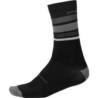 👉 Sock mat zwart Endura BaaBaa Merino Stripe Cycling II - Sokken 5056286906739