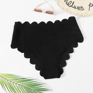 👉 Bikini polyester zwart Schattig Vlak Grote maat bottom Schulp