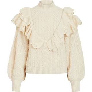 👉 L vrouwen wit Vimisty Frindge Detail Knit