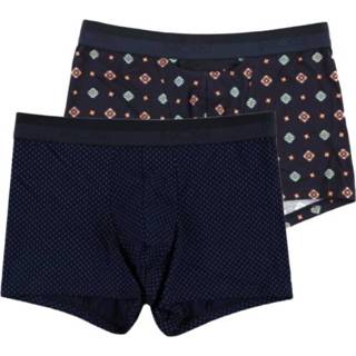 👉 Elastaan m|l|xl male print mannen HOM 2-pack boxer brief heren - navy