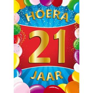 👉 Deur poster 21 jaar mega deurposter 59 x 84 cm leeftijd verjaardag feestartikelen