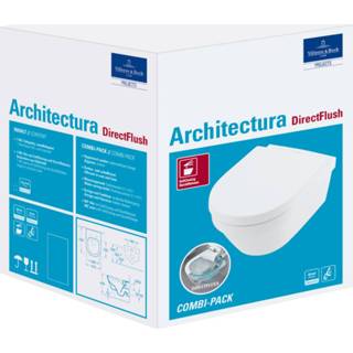 👉 Wandcloset wit Villeroy & Boch Architectura pack Directflush met toiletzitting SC QR 4062373755976