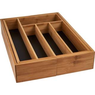 👉 Bestekbak bamboe uitschuifbaar - 36x2.5x38 cm 8716963043771