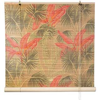 👉 Rolgordijn bamboe groen bloem print - 120x180 cm 8716963128591