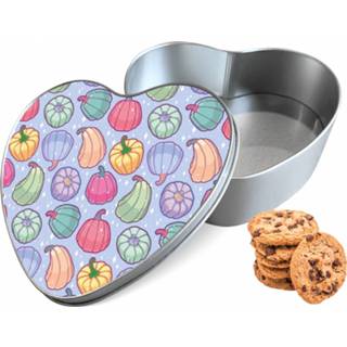 👉 Koektrommel wit aluminium hart Magische Pompoenen woon accessoires - Bewaarblik 14x15x5 cm 8720329458758