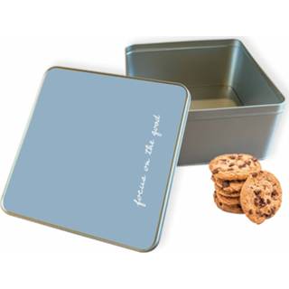 👉 Koektrommel zwart vierkant woon accessoires Focus On The Good - Bewaarblik 20x20x10 cm 8720329458499