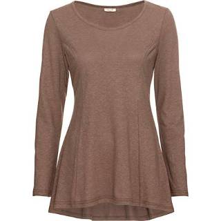 👉 Longshirt van hennep/bio-katoen, licht uitlopend model, taupe 36/38 4052173758932