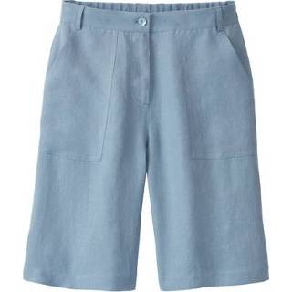 👉 Bermuda linnen elastische Comfortabele met deels tailleband, jeansblauw 36 4052173765138