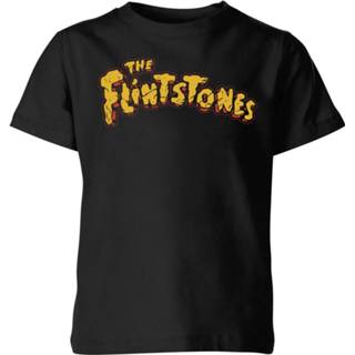 👉 Shirt zwart unisex XS kinderen The Flintstones Logo Kids' T-Shirt - Black 98/104 (3-4 jaar) 5059478794015