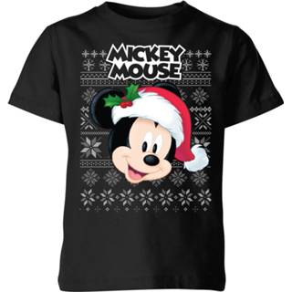 👉 Shirt XS zwart unisex kinderen Disney Classic Mickey Mouse Kinder T-Shirt - 98/104 (3-4 jaar) 5059478424646