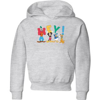 👉 Hoodie unisex grijs XS kinderen Disney Mickey Mouse Hey! kinder - 98/104 (3-4 jaar) 5059478884006