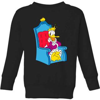 👉 Zwart unisex XS kinderen Disney Donald Duck Koning kindertrui - 98/104 (3-4 jaar) 5059478885904