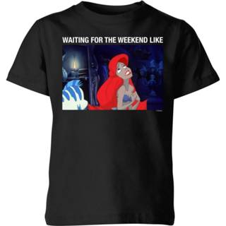 👉 Disney Little Mermaid Weekend Wait Kids' T-Shirt - Black - 11-12 Years - Zwart