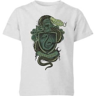 👉 Harry Potter Slytherin Drawn Crest Kids' T-Shirt - Grey - 11-12 Years - Grijs