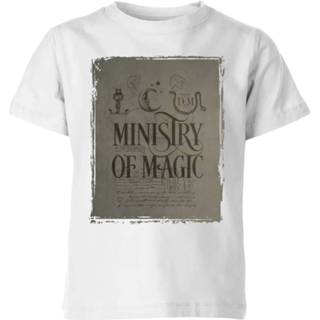 👉 Harry Potter Ministry Of Magic Kids' T-Shirt - White - 11-12 Years - Wit