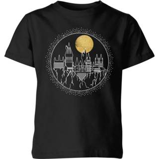 Harry Potter Hogwarts Castle Moon Kids' T-Shirt - Black - 11-12 Years - Zwart