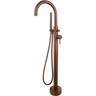 👉 Badmengkraan brons messing mengkraan zonder waste vrijstaand hendel keramisch standaard perlator Sanilux Rond 8719304720614