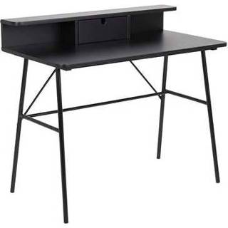 👉 Bureau zwart hout Molde - 88,8x100x55 cm Leen Bakker 5713941141842