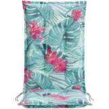 👉 Katoen#Polyester blauw Le Sud terrasstoelkussen Tropical Flower - aqua 123x50x8 cm Leen Bakker 8714901759531