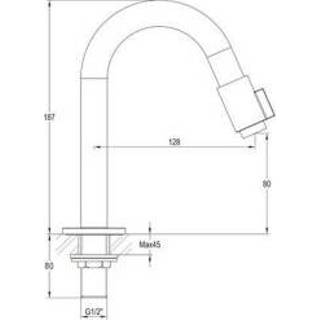 👉 Fontein kraan messing chroom standaard perlator koudwater zonder waste victory Fonteinkraan Sanilux 8719304890027