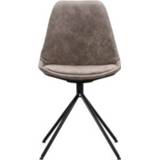 👉 Eetkamerstoel zwart stof metaal Stof#Metaal taupe Senja - Cowboy Leen Bakker 8714901746333