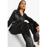 👉 Valentijns Jaquard Satijnen Hartjes Pyjama, Black