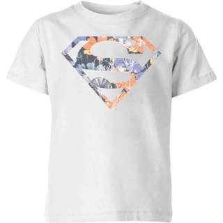 👉 DC Originals Floral Superman Kinder T-shirt - Wit - 11-12 Years - Wit