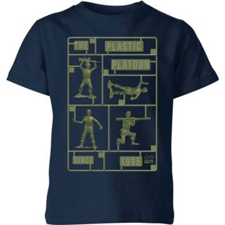 👉 Shirt plastic unisex Navy Blauw XS kinderen Toy Story Platoon Kinder T-shirt - 98/104 (3-4 jaar) 5055936880641