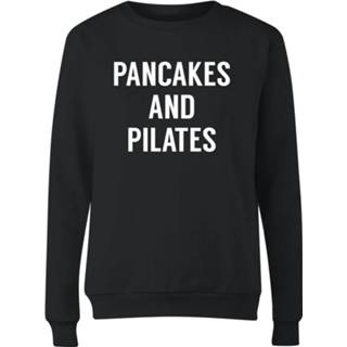 👉 Sweat shirt vrouwen XS zwart Pancakes and Pilates Women's Sweatshirt - Black 5059478488853