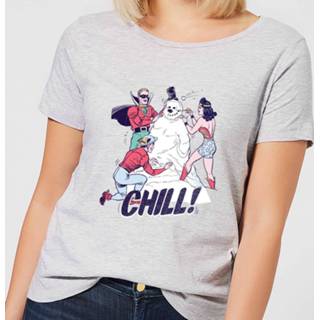 👉 DC Chill! Women's Christmas T-Shirt - Grey - 3XL - Grijs