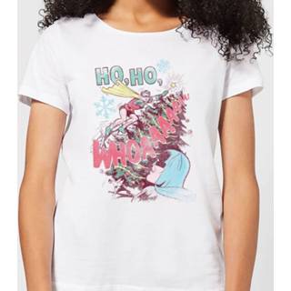 👉 DC Ho Ho Whoaaaaaaa Women's Christmas T-Shirt - White - 5XL - Wit